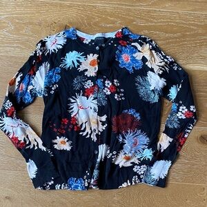 Floral Button Down Cardigan Sweater
